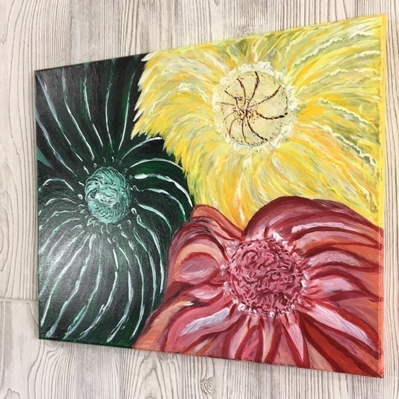 Original Painting Flowers Floral Wall Art on Canvas 20"x16" - Picture 3 of 15